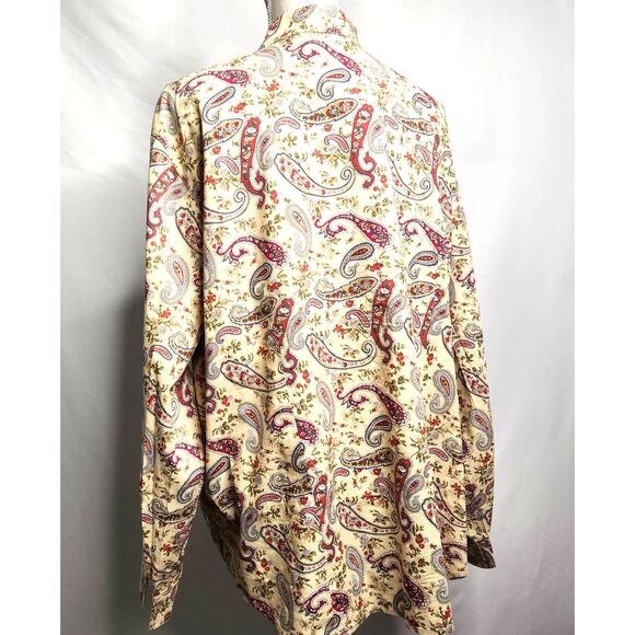 Elizabeth by Liz Claiborne Paisley Snap Front Top Plus Size 18 Vintage Cotton - Picture 6 of 16